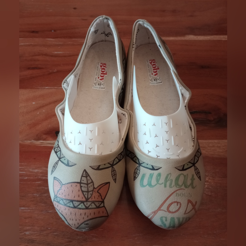 Goby Ballerina Shoes Mary Janes Colorful What Does the Fox Say- Artificial Leath